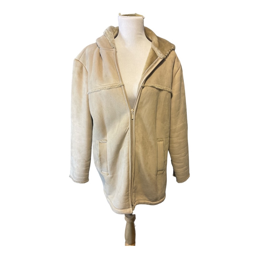 Baffy suade zip up coat